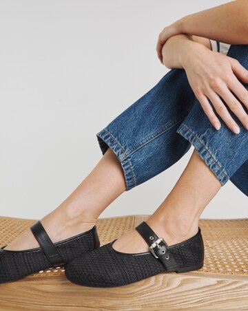 Mykonos Net Mesh Mary Jane Ballerinas - Wide Fit (E)