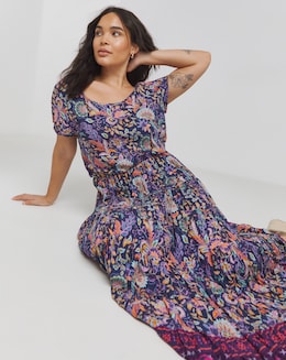 Joe Browns Tabitha Boho Border Crinkle Maxi Dress