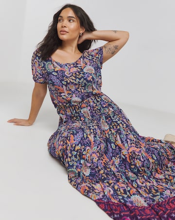 Joe Browns Tabitha Boho Border Crinkle Maxi Dress