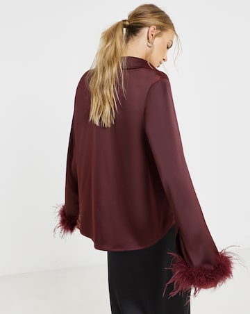 Lovedrobe Satin Feather Shirt