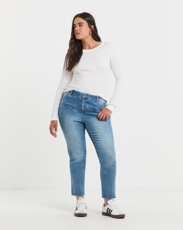 Mid Wash Authentic Finish Ankle Grazer Jeans