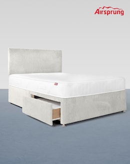 Airsprung Jumbo Cord 2 Drawer Divan Set with Mattress and Headboard