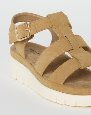 Cushion Walk Taupe Flatform Fisherman Sandals - Extra Wide Fit (EEE)