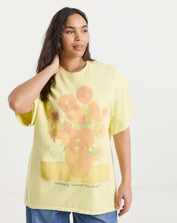 Simply Be Washed Yellow Van Gogh License T-Shirt