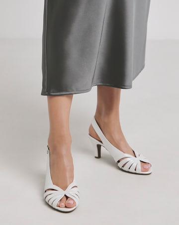 Lisbon Peep Toe Slingback Shoes - Wide Fit (E)