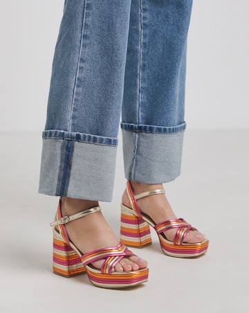Lupin Multi Strap Platform Heels - Wide Fit (E)