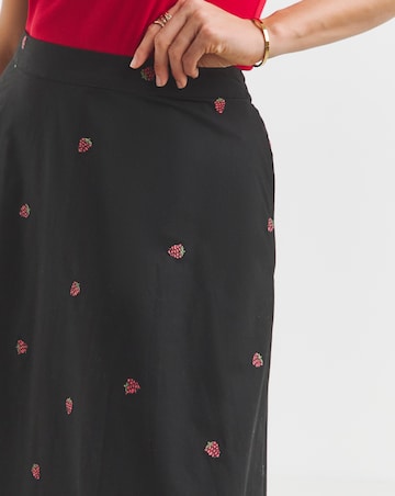 Simply Be Embroidered Poplin Midaxi Skirt
