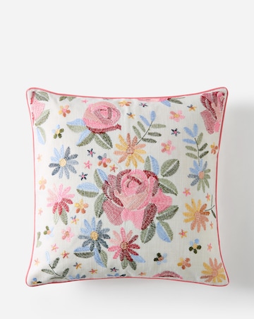 Maeve Embroidered Floral Cushion