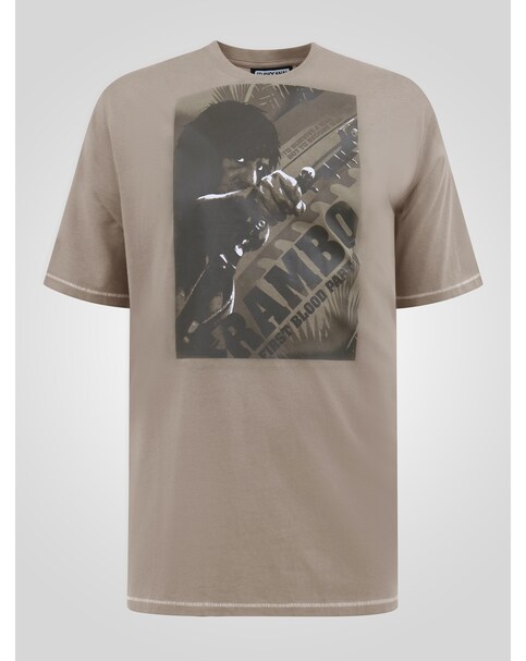 D555 Jarret Official Rambo Printed T-Shirt - Stone
