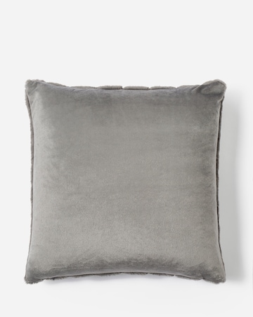 Large Ribbed Faux Fur Cushion