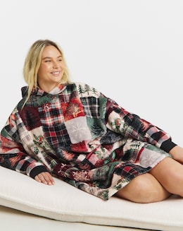 Joe Browns Christmas Patchwork Hooded Lounge Dress