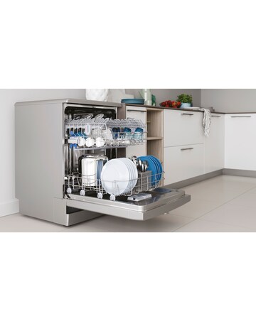 Indesit D2F HK26 S UK Full Size Dishwasher - 14 Place Settings - Silver