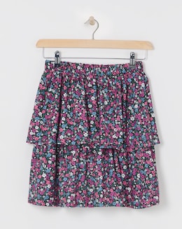 Textured Jersey Tiered Skirt