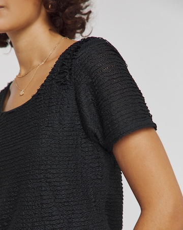 Black Scoop Back Frill Lace T-Shirt