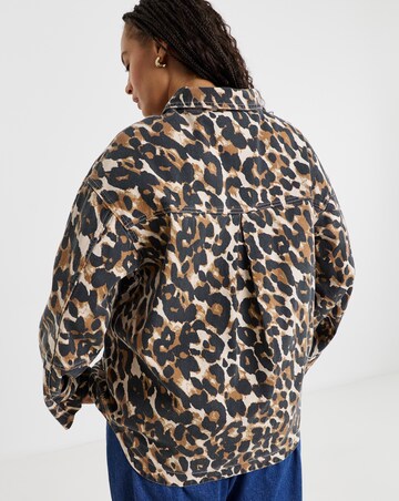Simply Be Leopard Print Button Through Utility Jacket