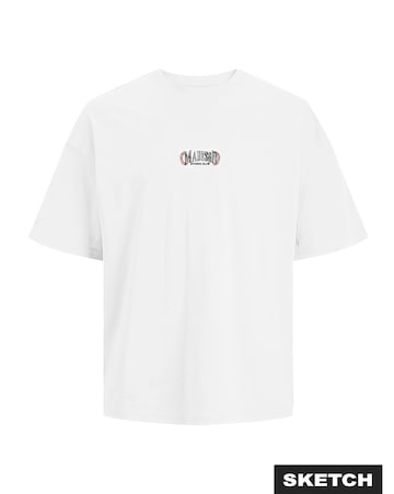 Jack & Jones Madison Boxing Back Graphic T-Shirt - White