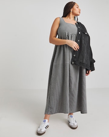 Simply Be Black and White Gingham Textured Sundress
