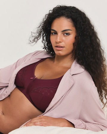 Pretty Secrets (2 Pack) Sally Minimiser Non Wired Bras (D-J) Cherry/Stone