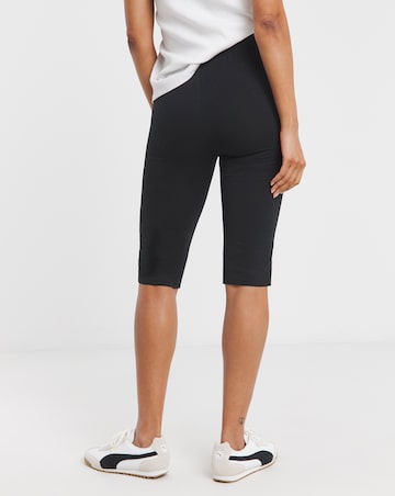 Black Knee Length Cotton Cycling Short