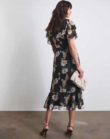 Joanna Hope Dobby Spot Tie Waist Maxi Dress
