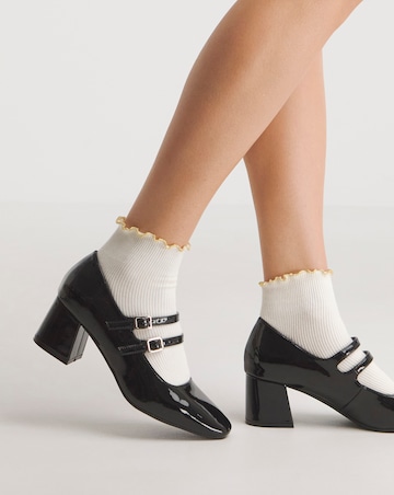 Kody Mary Jane Block Heeled Shoes Wide E Fit
