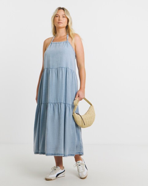 Simply Be Halter Tiered Maxi Dress