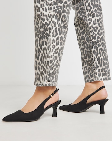 Verona Pointed Toe Slingback Heels - Extra Wide Fit (EEE)