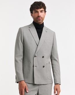 Double Breasted Puppytooth Blazer