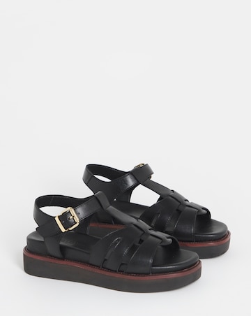 Fontana Leather T Bar Fisherman Sandals - Extra Wide Fit (EEE)