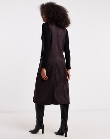 Simply Be Chocolate Suedette Button Through Midi Dress