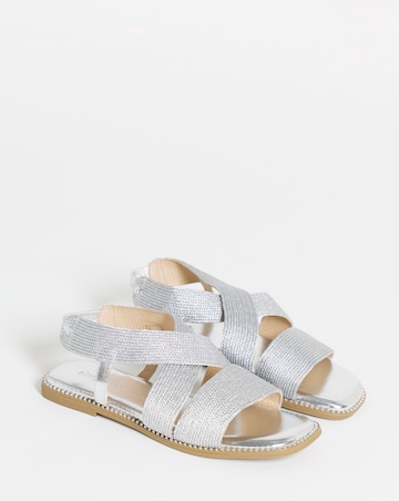 Janna Elasticated Flat Sandals - Extra Wide Fit (EEE)
