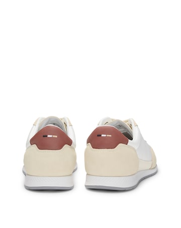 BOSS Titanium Suede & Leather Trainer - White