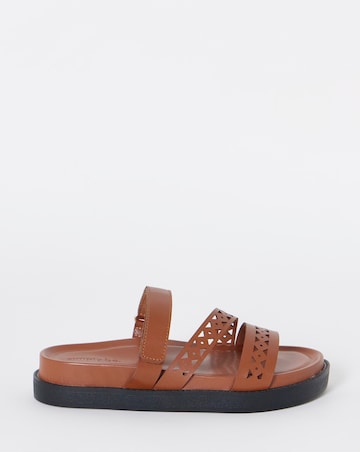 Cyra Laser Cut Detail Footbed Sandals - Wide Fit (E)