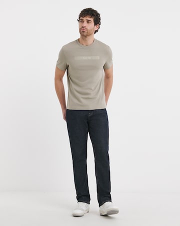 Calvin Klein Short Sleeve Structured Embroidery T-Shirt - Stone