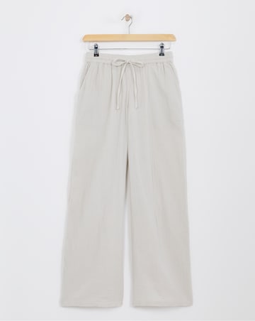 Stone Cheesecloth Wide Leg Trousers