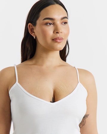 Black, White & Grey 3 Pack V Neck Pure Cotton Longline Camis