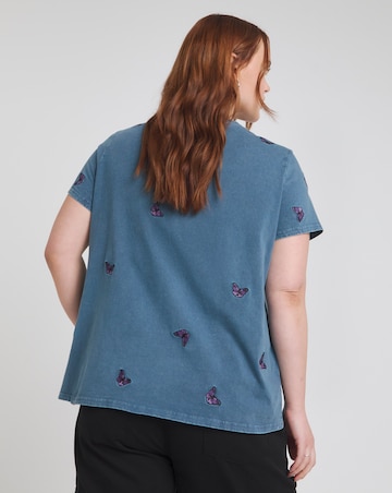 Embroidered Butterfly Tee