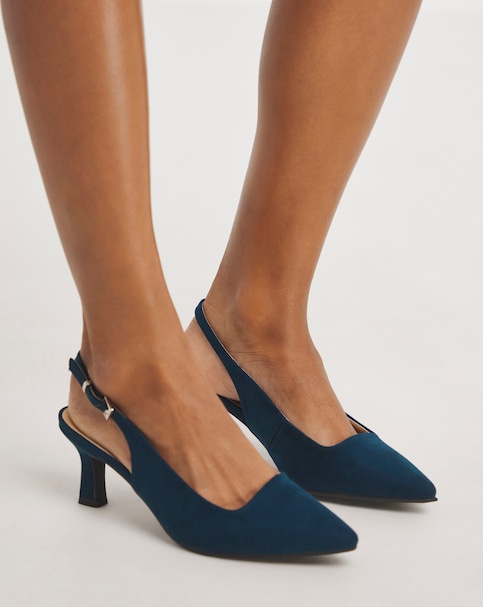 Marina Flexi Sole Kitten Heel Slingback - Extra Wide Fit (EEE)