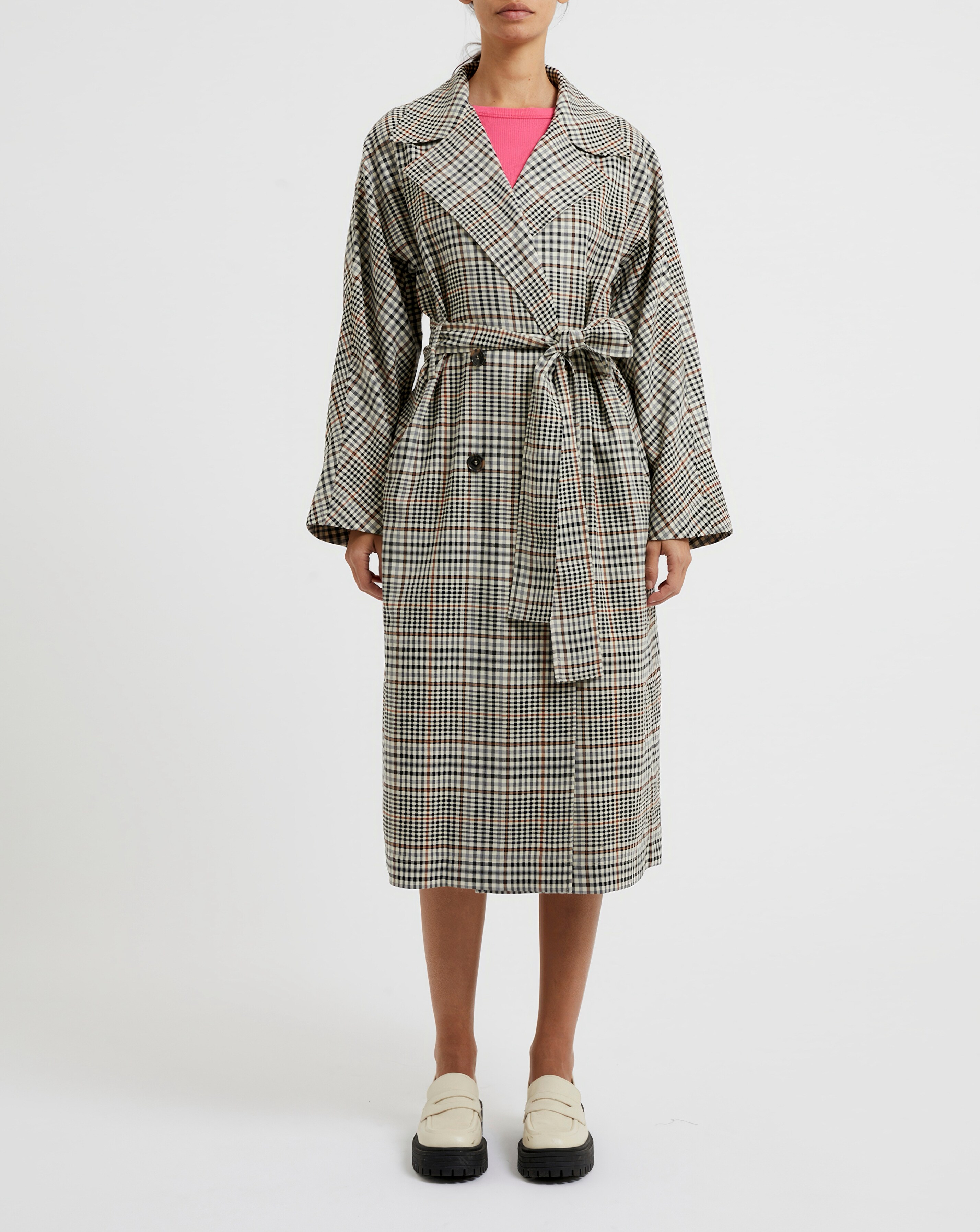 ジャケット・アウター GRANCY Patterned Long Trench Coat French Connection Dandy Check Trench Coat | Fashion World