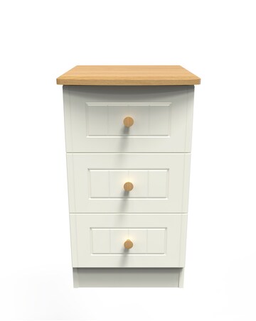 Frances Ready Assembled 3 Drawer Bedside