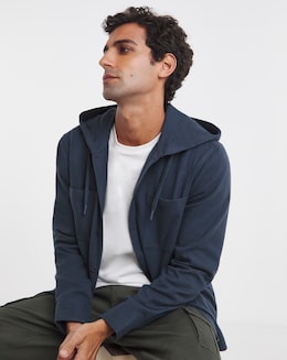 Cotton Hooded Flannel Shirt Long