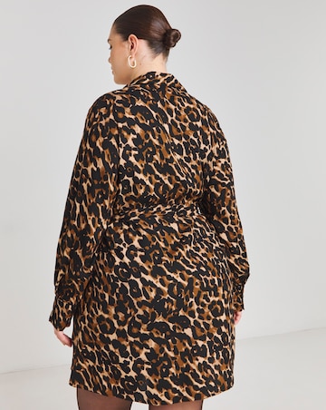 Leopard Print Shirt Dress