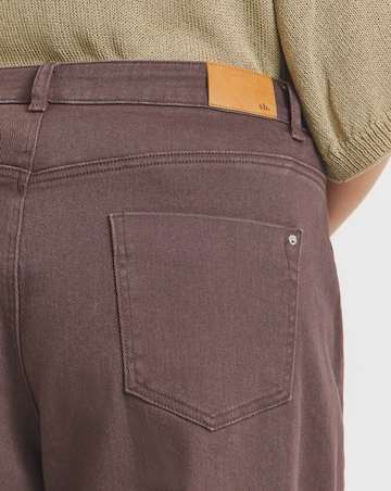 Simply Be Chocolate Pleat Wide Leg Jeans