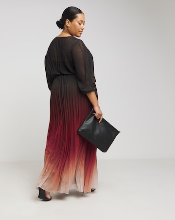 Joanna Hope Ombre Print Pleated Dress