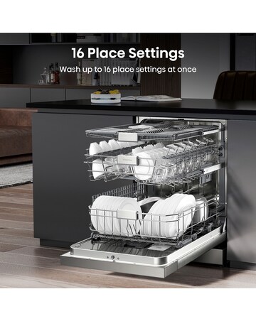 Hisense HS693C60XADUK 16 Place Dishwasher - Silver