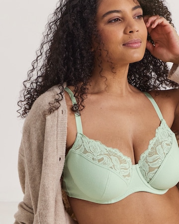 Pretty Secrets (3 Pack) Harper Lace Ribbed Full Cup Bras (B-G) Navy/Green