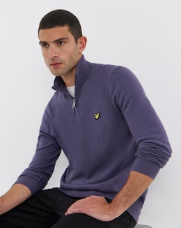 Lyle &amp; Scott Cotton Merino 1/4 Zip Jumper - Graystone