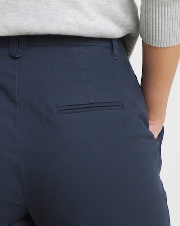 Navy Wide Leg Chino Trousers