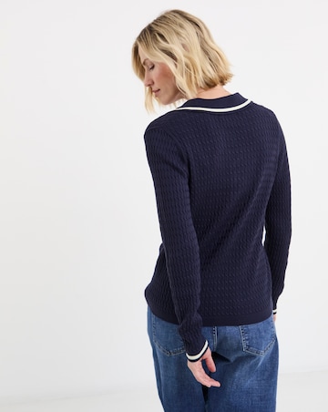 Contrast Cable Collar Jumper