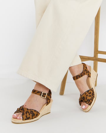 Blaze Twist Detail Espadrille Wedge Sandals - Wide Fit (E)